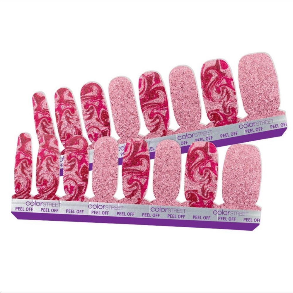 *Retired* Color Street: Feeling Marble-ous | Pink Swirls Glitter Sparkle Pastel - Picture 12 of 12